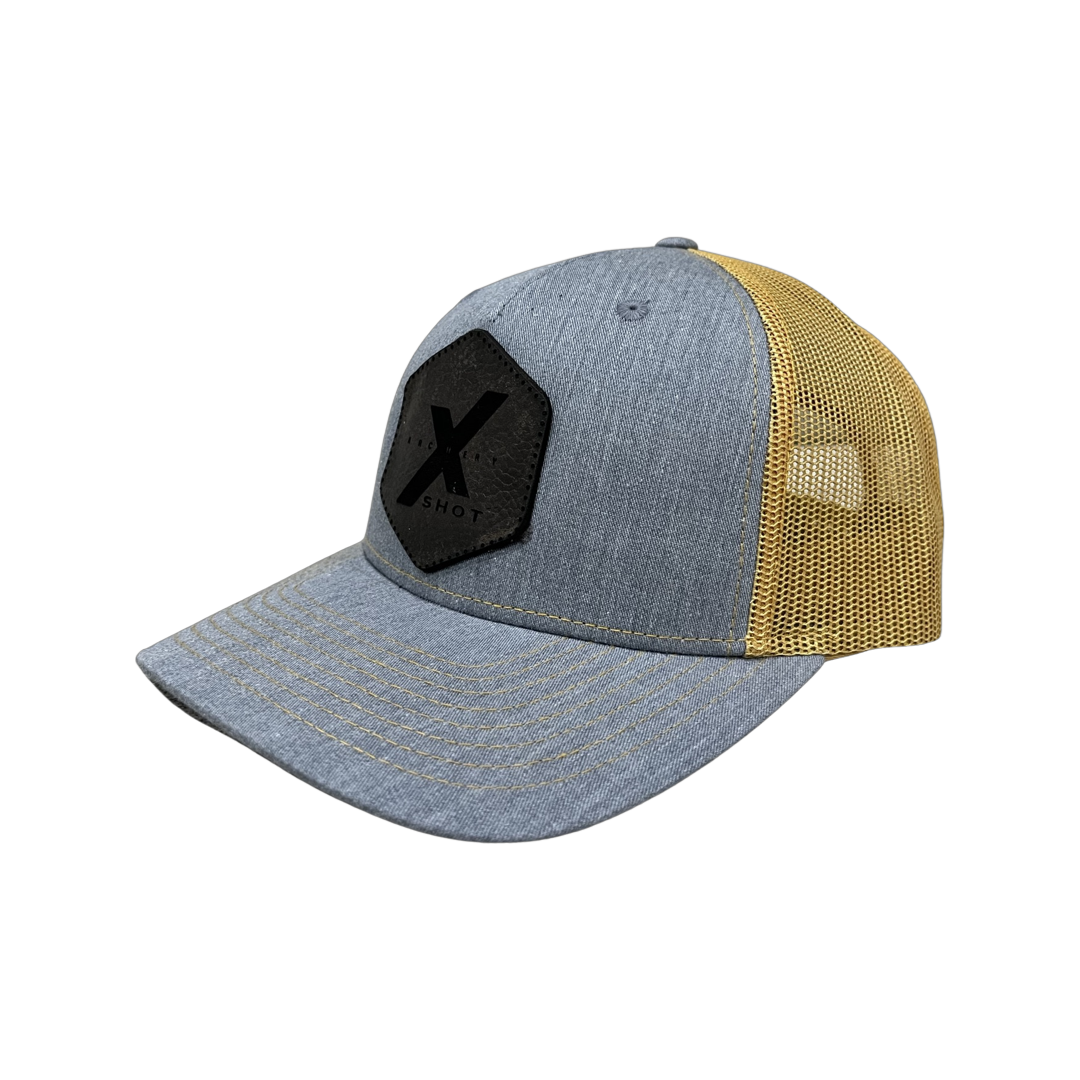 Grey/Mustard - Leather Patch Centered